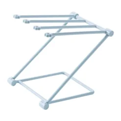 Torkställning för disktrasor på bänkskiva, 4 armar, hopfällbar, vertikal handduksställning, disktrashållare för kök, ljusblå