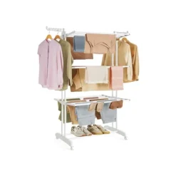 Torkställning för kläder, 64x126x172 cm, vit