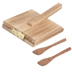 Tortillapress i trä - fint hantverk, multifunktionellt degpressverktyg med halkfritt handtag