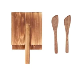 Tortillapress i trä - fint hantverk, multifunktionellt degpressverktyg med halkfritt handtag