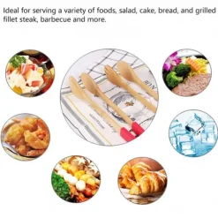 Trä BBQ Klämma Buffé Mat Tång Bröd Biff Kök Klämma Serveringsverktyg (Grön)