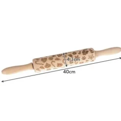 Trä roterande kavel för kök julgraverad present RUHHY