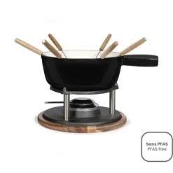 Traditionellt fondueset - LIVOO - MEN426N - 2,6L - 6 personer - Emaljerat gjutjärn - 6 gafflar - Caquelon lämplig för alla värmekällor