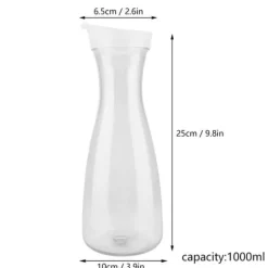 Transparent juiceflaska i akryl - 1000 ml, iskall vattenkanna för bar och hemmabruk