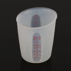 Transparent mjuk silikonmätkopp Visuell halvpermeabel mjölkkopp (250 ml)