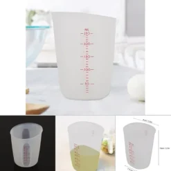 Transparent mjuk silikonmätkopp Visuell halvpermeabel mjölkkopp (250 ml)