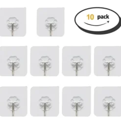 Transparent självhäftande krok för handdukar och kökshanddukar - 10 st