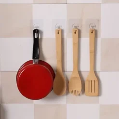 Transparent självhäftande krok för handdukar och kökshanddukar - 10 st