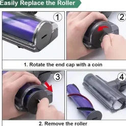 Trasselfritt Munstycke för Dyson - Anti-Tangle Borsthuvud – V7, V8, V10, V11, V15, SV10, SV11, SV12, SV14