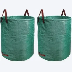Trädgårdspåsar Set med 2 272L Trädgårdsavfallspåse Vattentät och rivtålig Återanvändbar grön avfallspåse 499