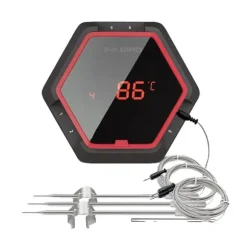 Trådlös BBQ-termometer, 6 prober, Bluetooth-kompatibel,6XS Röd 4 sensor