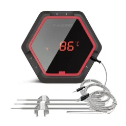 Trådlös BBQ-termometer, 6 prober, Bluetooth-kompatibel,6XS Röd 4 sensor