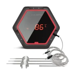 Trådlös BBQ-termometer, Bluetooth-kompatibel, upp till 6 prober,6XS Röd 4 sensor