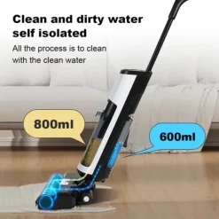 Trådlös golvrengörare för hårda golv, lättviktig design, smart kontrollsystem, VIT