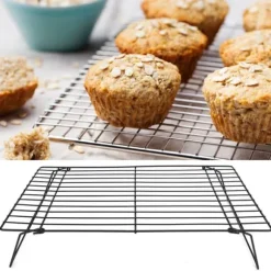 Tre lager nonstick kylgaller bakplåt kök bröd kakställ bakverk bakverk 40x25x9cm