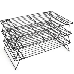 Tre lager nonstick kylgaller bakplåt kök bröd kakställ bakverk bakverk 40x25x9cm