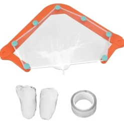 Trekantig diskbänkssilhållare med 100 st diskbänkssilpåse för köksavfall, stall och filterrester - Orange