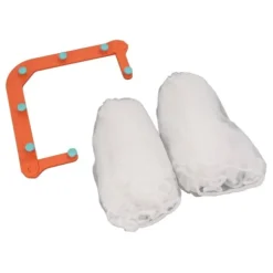 Trekantig diskbänkssilhållare med 100 st diskbänkssilpåse för köksavfall, stall och filterrester - Orange