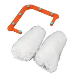 Trekantig diskbänkssilhållare med 100 st diskbänkssilpåse för köksavfall, stall och filterrester - Orange