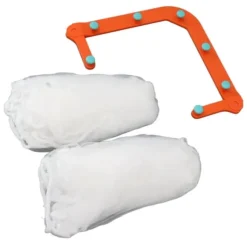 Trekantig diskbänkssilhållare med 100 st diskbänkssilpåse för köksavfall, stall och filterrester - Orange