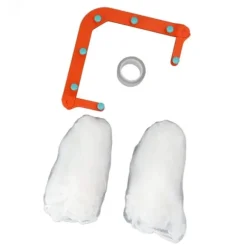 Trekantig diskbänkssilhållare med 100 st diskbänkssilpåse för köksavfall, stall och filterrester - Orange