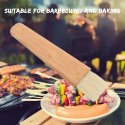 Trägrillborste Bakborste Olja Sås Smör Köksredskap (Platt Handtag)