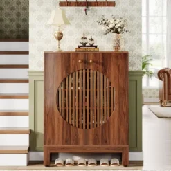 Tribesigns Skoskåp med 2 dörrar, 5 Våningar, Skohylla Hallmöbler med förvaring, Modernt Stil, Brun