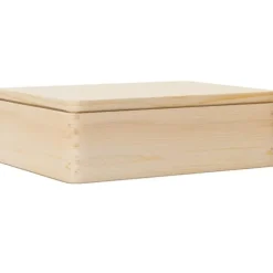 Trälåda med lock 40x30x13 cm massiv furu