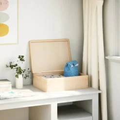 Trälåda med lock 40x30x13 cm massiv furu