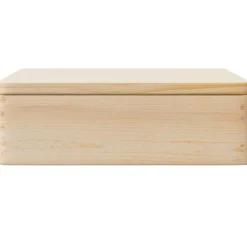 Trälåda med lock 40x30x13 cm massiv furu