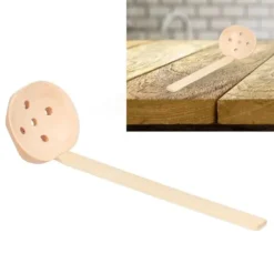 Träredskap Hot Pot Soppa Sked Hålslev med långt handtag för hushållsmatlagning Durkslag