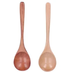 Träsoppsked japansk stil stor handtagssked för ris köksrestaurang 2st