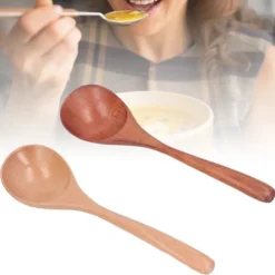 Träsoppsked japansk stil stor handtagssked för ris köksrestaurang 2st