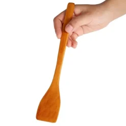 Träspatelvändare i trä, stekt spatel, köksredskap, spade (ljus träfärg)