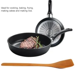 Träspatelvändare i trä, stekt spatel, köksredskap, spade (ljus träfärg)