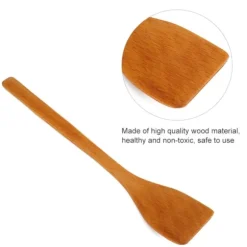 Träspatelvändare i trä, stekt spatel, köksredskap, spade (ljus träfärg)