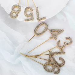 Tårtdekoration med ZIRCONS GOLDEN-nummer 