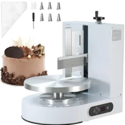 Tårtdekorationsmaskin, Tårtglasyringsspridare, för 4-12 Tårtor, Vit