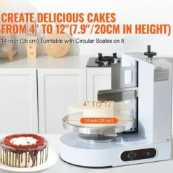 Tårtdekorationsmaskin, Tårtglasyringsspridare, för 4-12 Tårtor, Vit