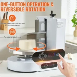 Tårtdekorationsmaskin, Tårtglasyringsspridare, för 4-12 Tårtor, Vit