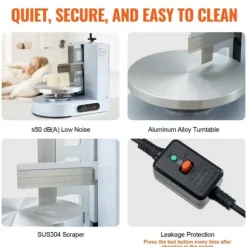 Tårtdekorationsmaskin, Tårtglasyringsspridare, för 4-12 Tårtor, Vit