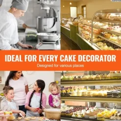 Tårtdekorationsmaskin, Tårtglasyringsspridare, för 4-12 Tårtor, Vit