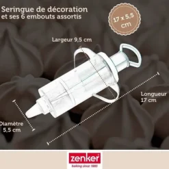 Tårtdekoreringsspruta - Zenker - 42803 - 6 munstycken - Plast - Lätt tårtdesign