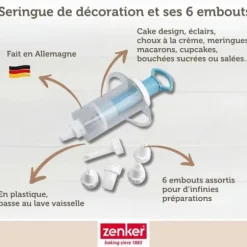 Tårtdekoreringsspruta - Zenker - 42803 - 6 munstycken - Plast - Lätt tårtdesign
