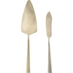 Tårtset spatelkniv för skivning Portionering Servering av tårtguld