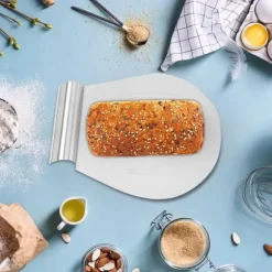 TULEBOLIAN Pizzaspade i rostfritt stål 34x28 cm bricka med handtag