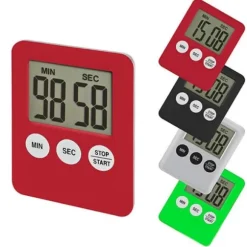 Tunn kökstimer Timer Stor Skärm Digital magnetisk nedräkning - Silver