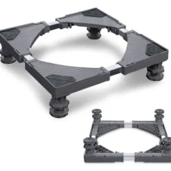 Tvättmaskinsfot med 4 fot Grå Justerbar bas 200KG för torktumlare, frys, tvättmaskin, kyl