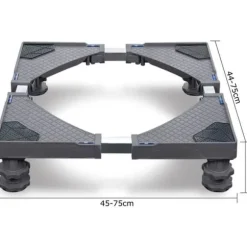 Tvättmaskinsfot med 4 fot Grå Justerbar bas 200KG för torktumlare, frys, tvättmaskin, kyl