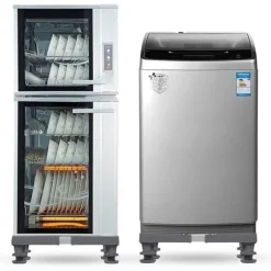 Tvättmaskinsfot med 4 fot Grå Justerbar bas 200KG för torktumlare, frys, tvättmaskin, kyl